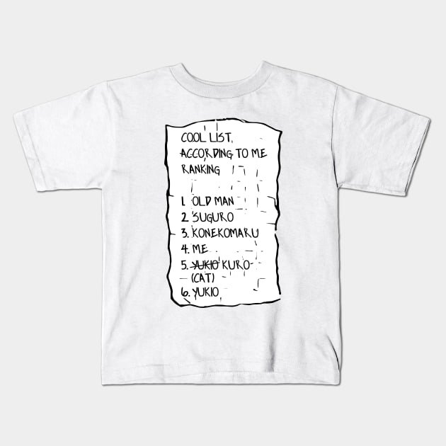 Rin's Cool List | Blue Exorcist Kids T-Shirt by TeacupNeko